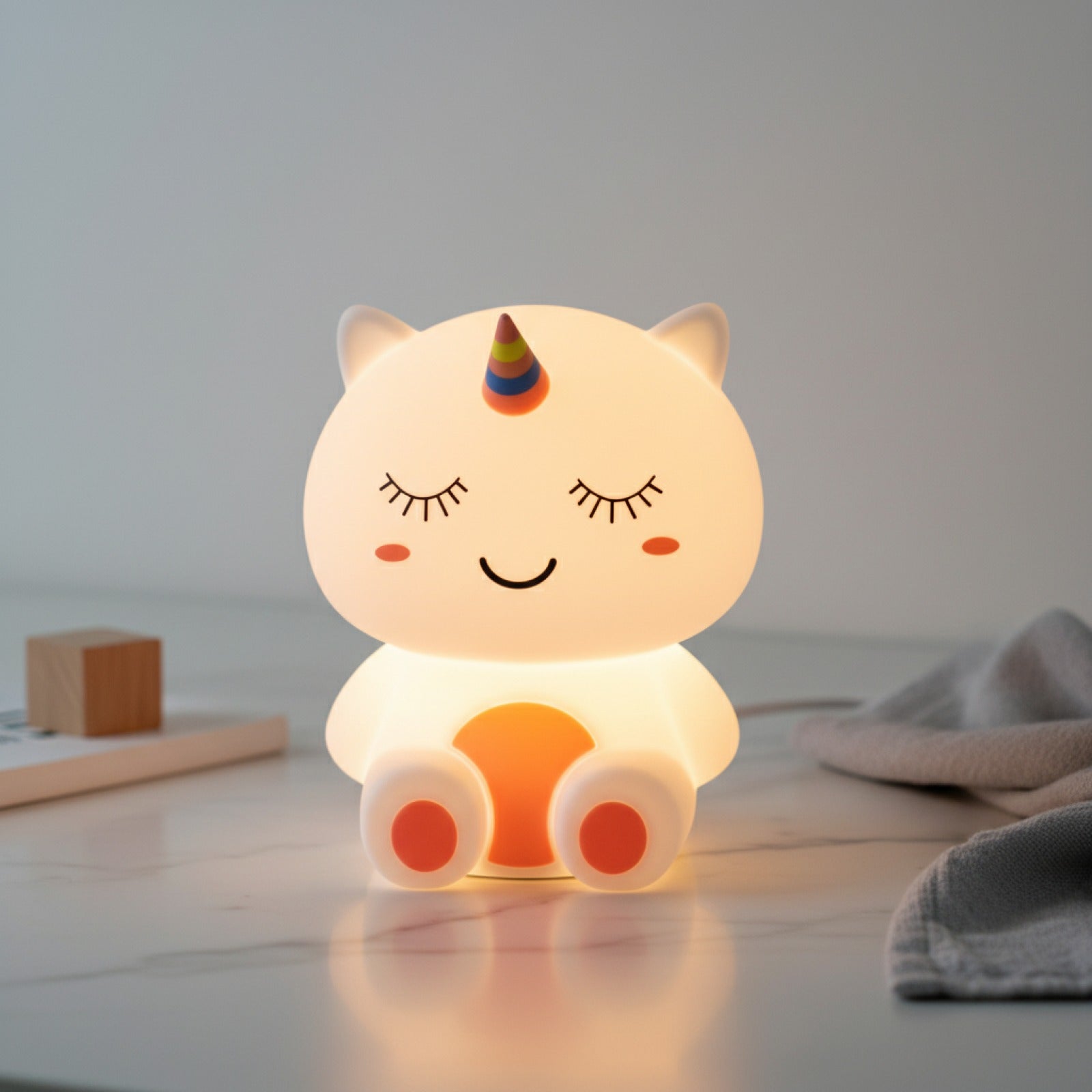 Veilleuse Licorne Rechargeable Tactile avec Minuterie - Lampe de Chevet Cadeau Déco