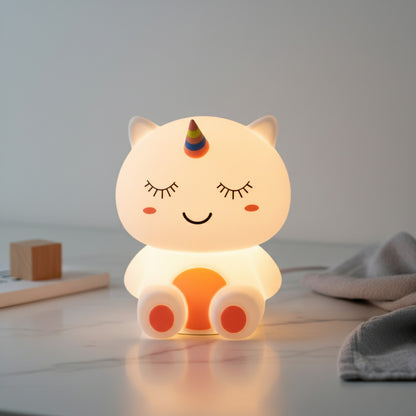 Veilleuse Licorne Rechargeable Tactile avec Minuterie - Lampe de Chevet Cadeau Déco