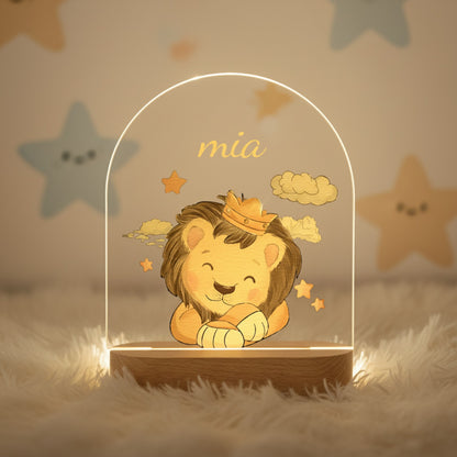 Veilleuse Bébé Personnalisée en Bois - Cadeau Naissance & Déco Chambre