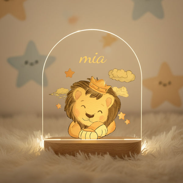 Veilleuse Bébé Personnalisée en Bois - Cadeau Naissance & Déco Chambre